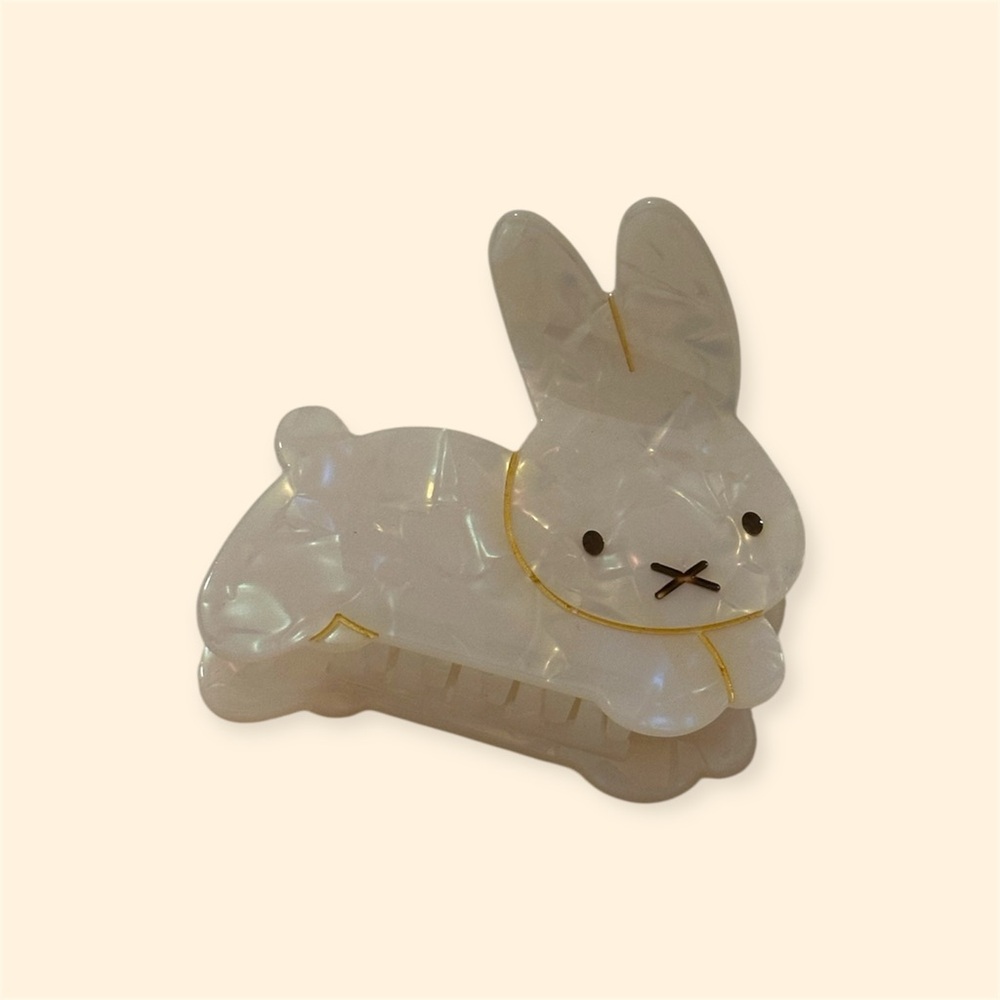 Cute White Bunny Hair Clip